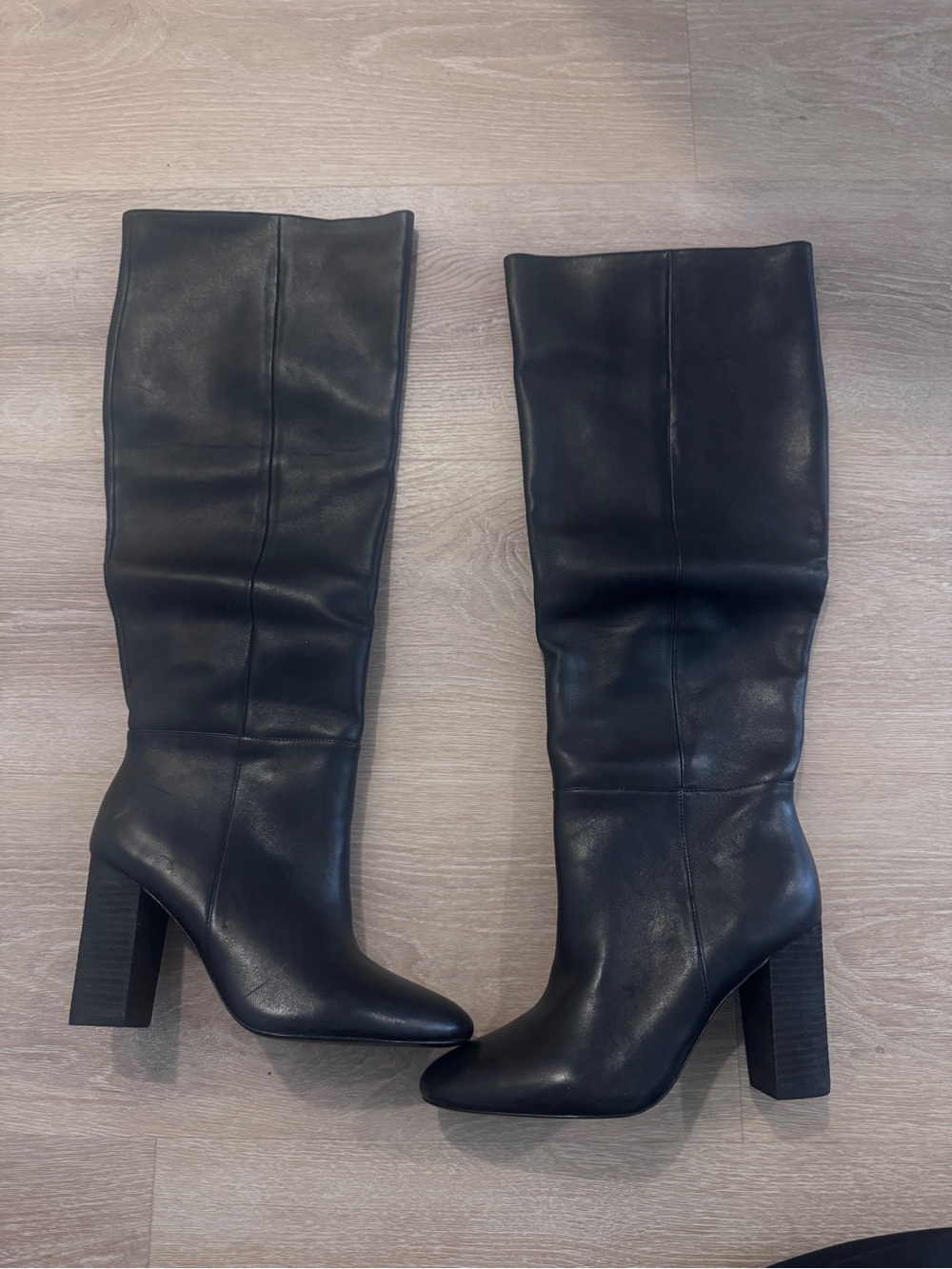 Charles David Black Over-the-Knee Leather Boots